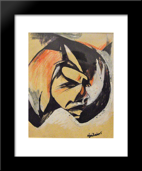 Portrait De Lou Marten 20x24 Black Modern Wood Framed Art Print Poster by Richter, Hans