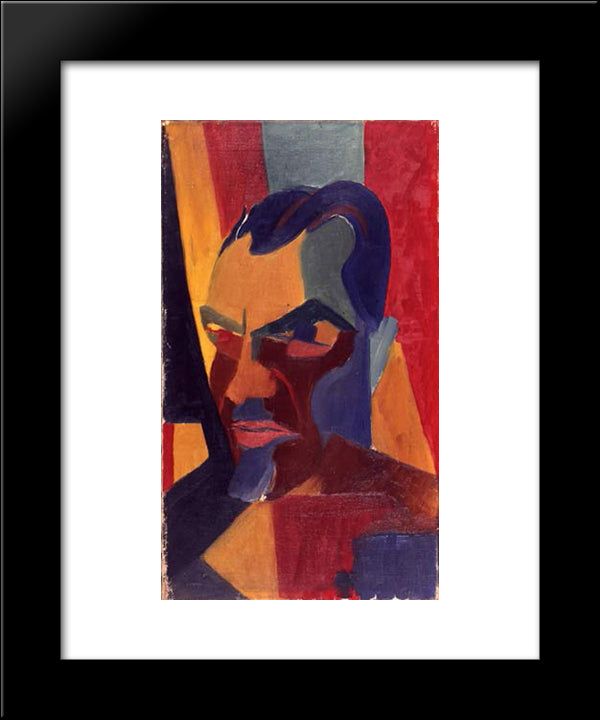Self Portrait 20x24 Black Modern Wood Framed Art Print Poster by Richter, Hans