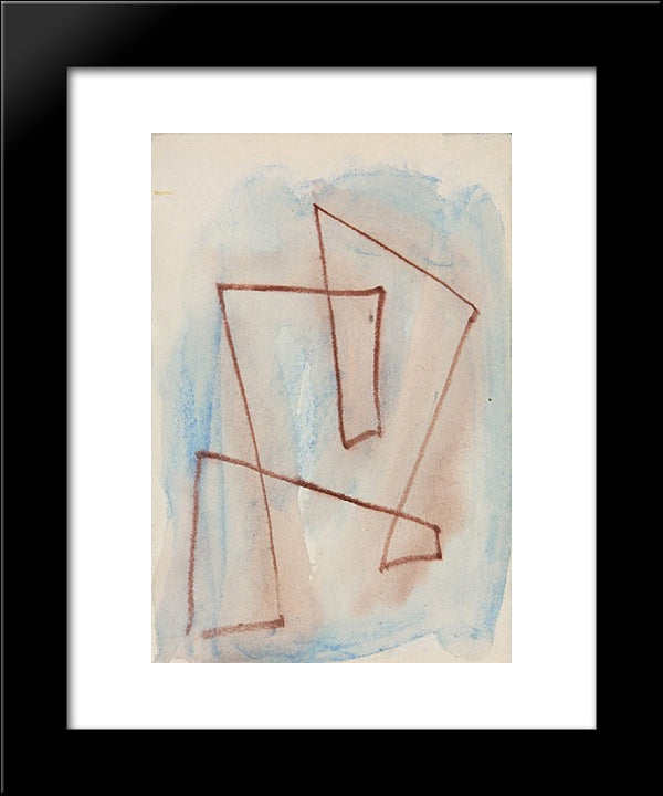Sketch For Labyrinth - No. 301 20x24 Black Modern Wood Framed Art Print Poster by Richter, Hans