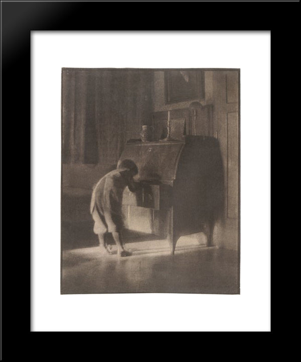 Hans With Bureau 20x24 Black Modern Wood Framed Art Print Poster by Kuhn, Heinrich