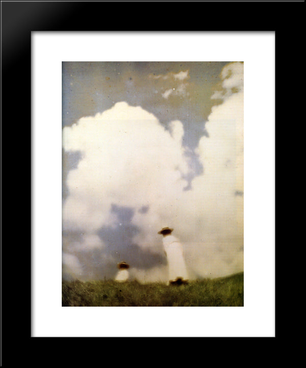 Miss Mary And Edeltrude At The Hill Crest 20x24 Black Modern Wood Framed Art Print Poster by Kuhn, Heinrich