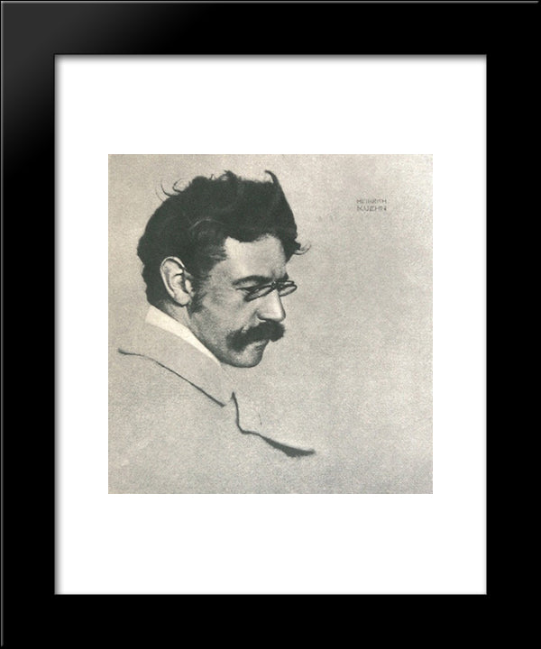 Self-Portrait 20x24 Black Modern Wood Framed Art Print Poster by Kuhn, Heinrich