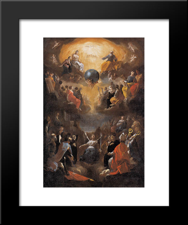 Adoration Of The Holy Trinity 20x24 Black Modern Wood Framed Art Print Poster by Schonfeld, Heinrich