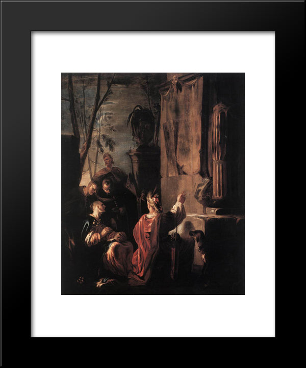 Scythians At The Tomb Of Ovid 20x24 Black Modern Wood Framed Art Print Poster by Schonfeld, Heinrich
