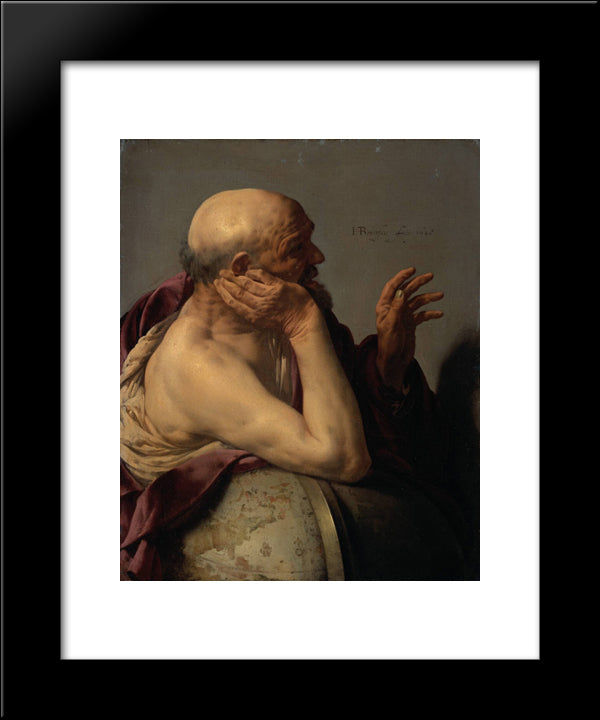 Heraclitus 20x24 Black Modern Wood Framed Art Print Poster by Terbrugghen, Hendrick
