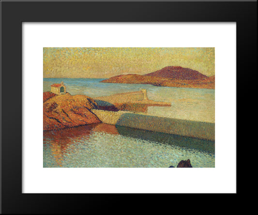 Entrance Of Port Collioure 20x24 Black Modern Wood Framed Art Print Poster by Martin, Henri
