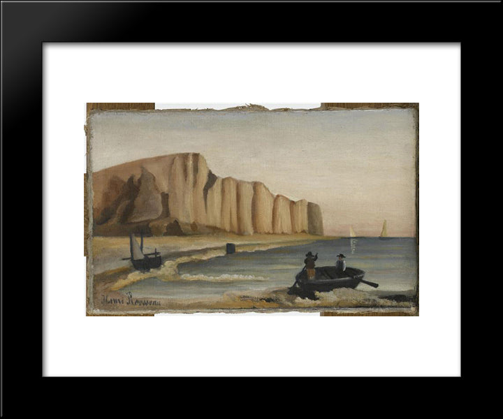 Cliffs 20x24 Black Modern Wood Framed Art Print Poster by Rousseau, Henri