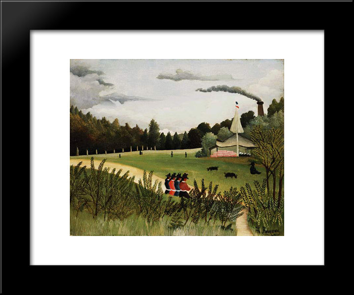 Park With Figures 20x24 Black Modern Wood Framed Art Print Poster by Rousseau, Henri