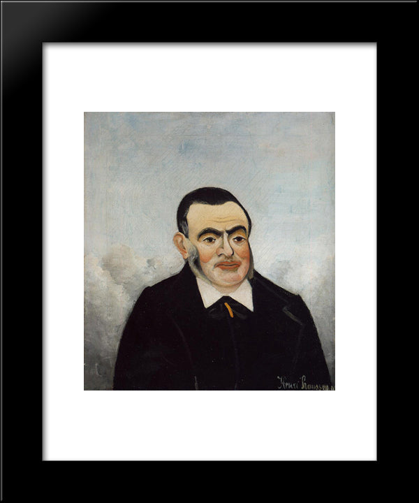 Portrait Of A Man 20x24 Black Modern Wood Framed Art Print Poster by Rousseau, Henri