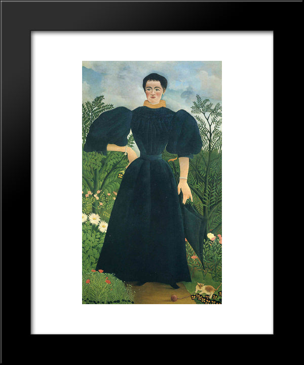Portrait Of A Woman 20x24 Black Modern Wood Framed Art Print Poster by Rousseau, Henri