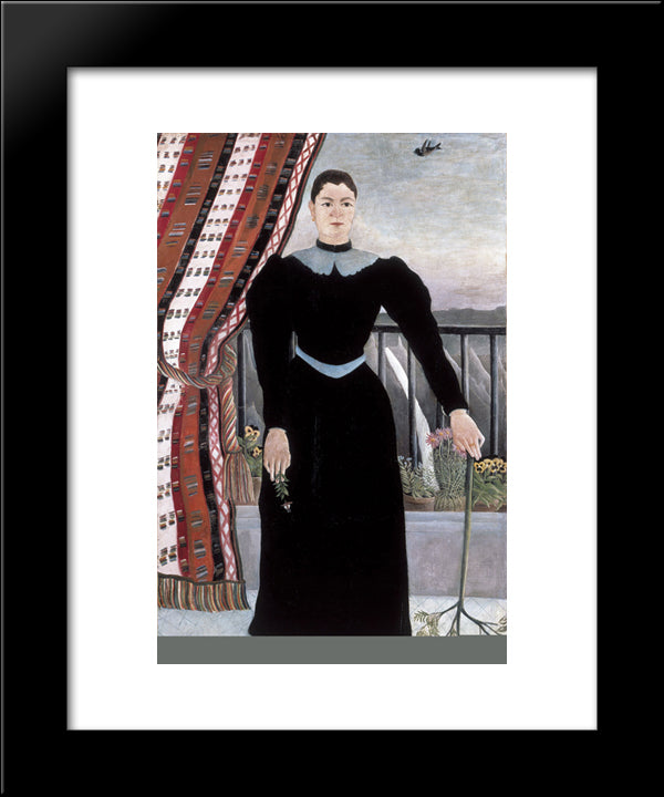Portrait Of A Woman 20x24 Black Modern Wood Framed Art Print Poster by Rousseau, Henri