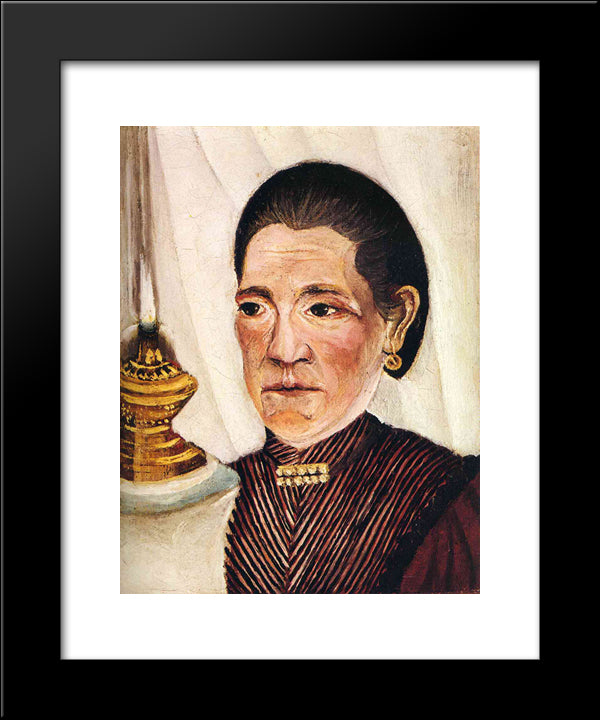 Portrait Of Josephine The Artist'S Second Wife 20x24 Black Modern Wood Framed Art Print Poster by Rousseau, Henri