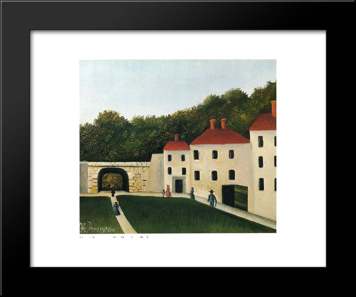 Promeneurs Dans Un Parc 20x24 Black Modern Wood Framed Art Print Poster by Rousseau, Henri