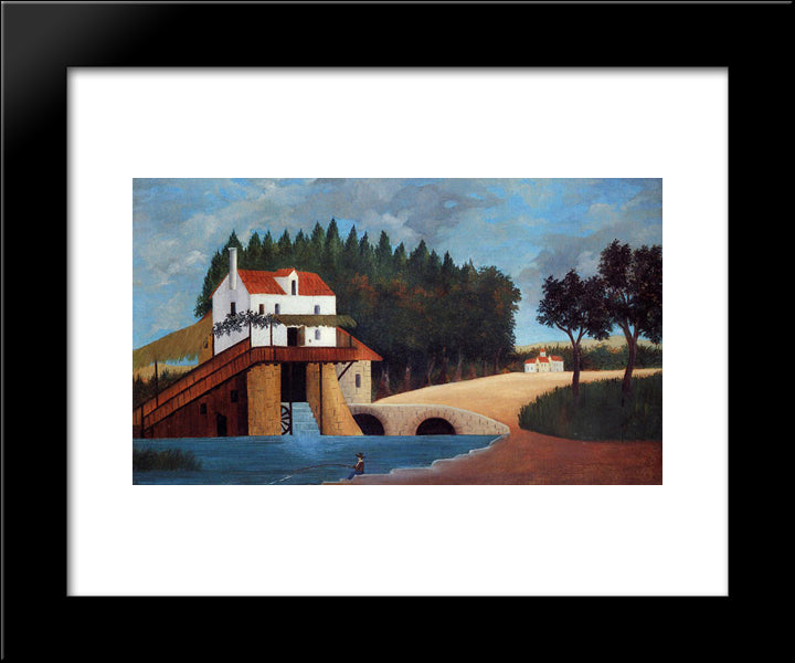 The Mill 20x24 Black Modern Wood Framed Art Print Poster by Rousseau, Henri