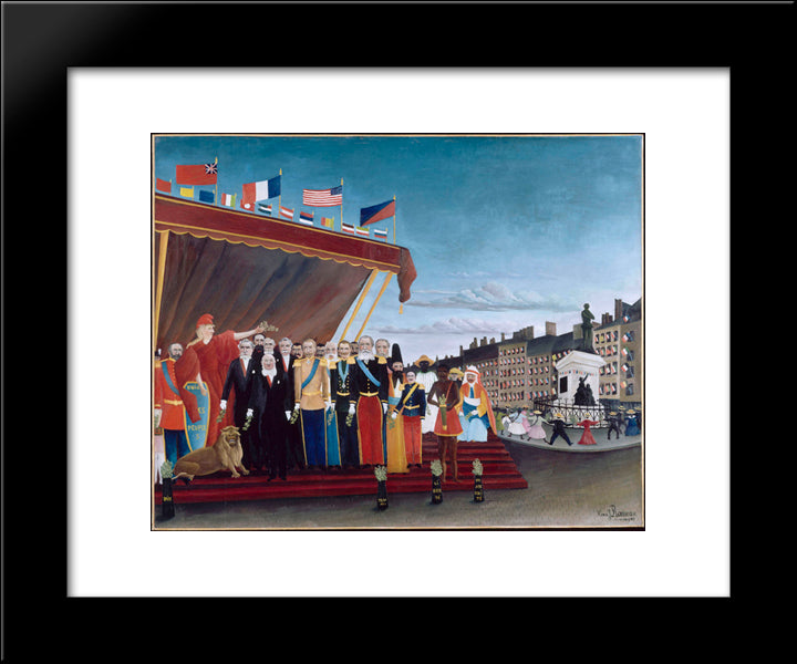 The Representatives Of Foreign Powers Coming To Salute The Republic As A Sign Of Peace 20x24 Black Modern Wood Framed Art Print Poster by Rousseau, Henri