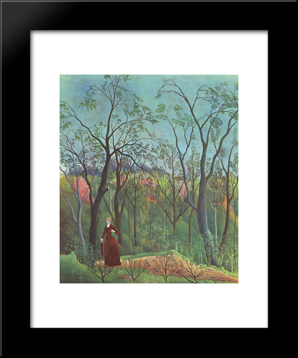 The Walk In The Forest 20x24 Black Modern Wood Framed Art Print Poster by Rousseau, Henri