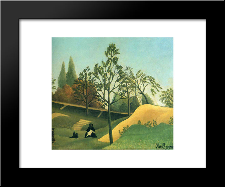 View Of The Fortifications 20x24 Black Modern Wood Framed Art Print Poster by Rousseau, Henri