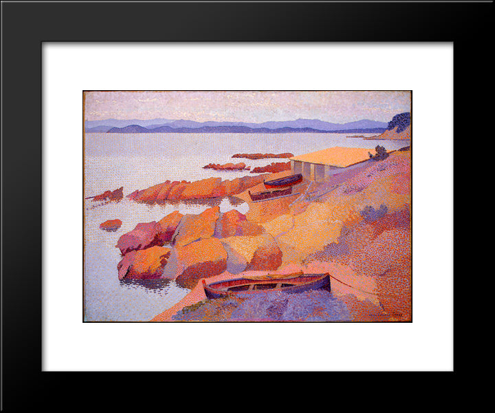Coast Near Antibes 20x24 Black Modern Wood Framed Art Print Poster by Cross, Henri Edmond