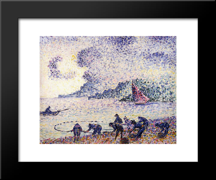 Fisherman 20x24 Black Modern Wood Framed Art Print Poster by Cross, Henri Edmond