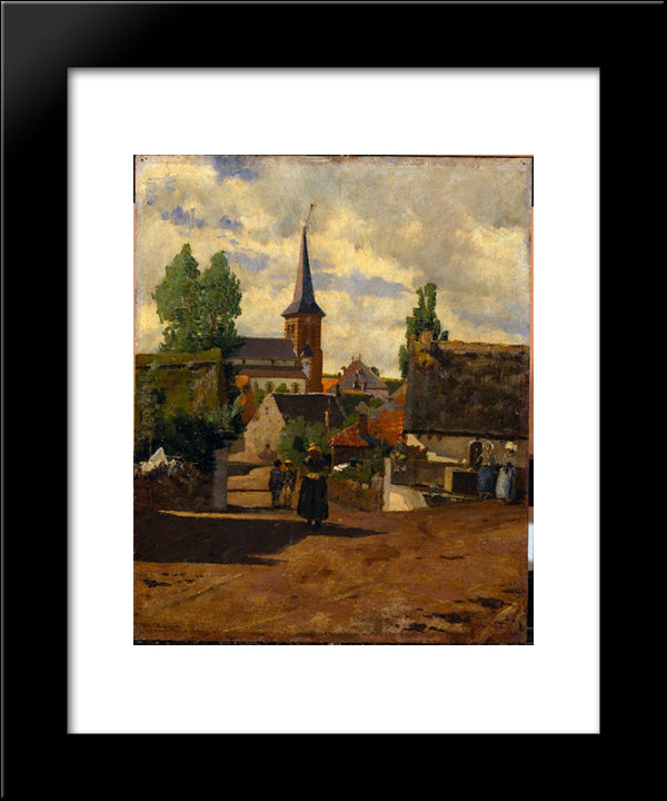 Aldeia De Saint-Sauves 20x24 Black Modern Wood Framed Art Print Poster by Pousao, Henrique