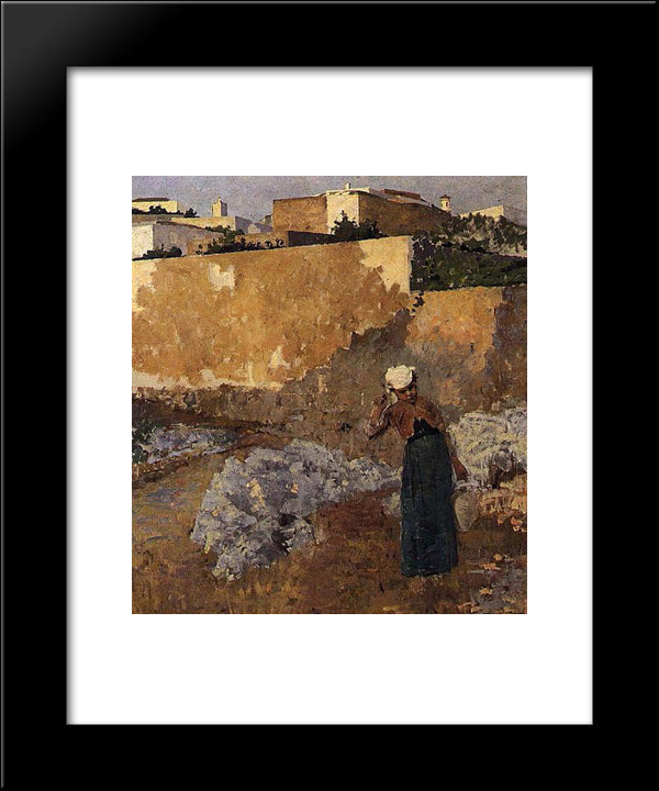 Mulher Da Agua 20x24 Black Modern Wood Framed Art Print Poster by Pousao, Henrique