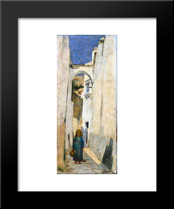 Rua De Capri 20x24 Black Modern Wood Framed Art Print Poster by Pousao, Henrique