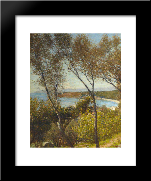 A Ligurian Bay 20x24 Black Modern Wood Framed Art Print Poster by La Thangue, Henry Herbert