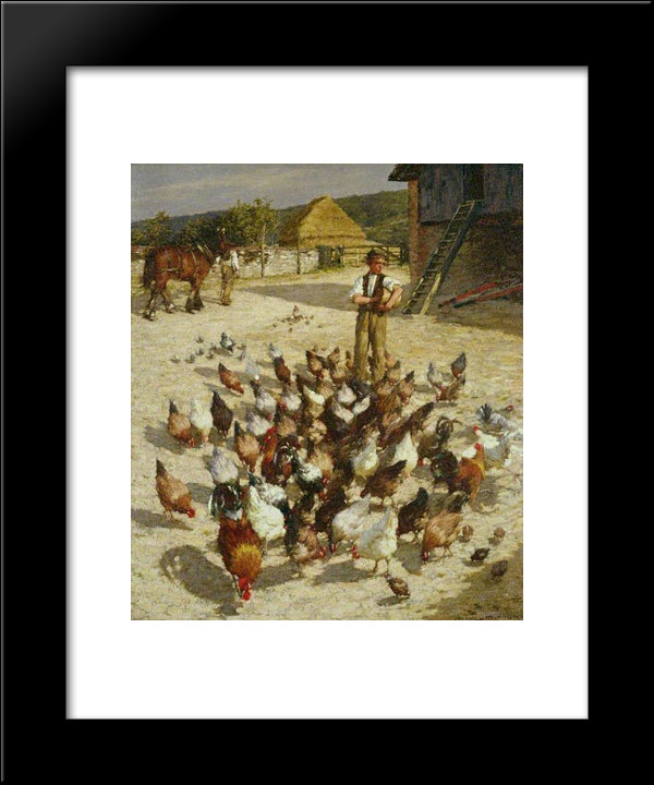 A Sussex Farm 20x24 Black Modern Wood Framed Art Print Poster by La Thangue, Henry Herbert