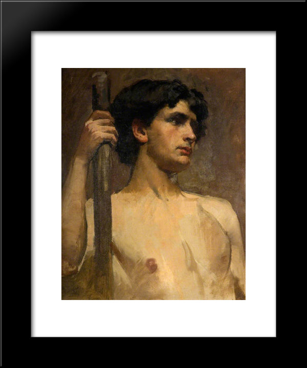 Nude Study 20x24 Black Modern Wood Framed Art Print Poster by La Thangue, Henry Herbert
