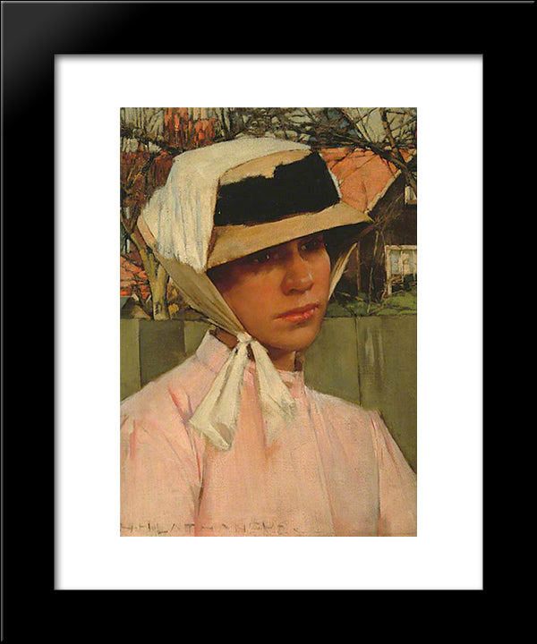 Portrait Of A Young Girl 20x24 Black Modern Wood Framed Art Print Poster by La Thangue, Henry Herbert