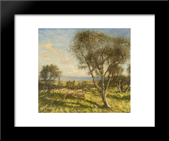 Roman Campagna 20x24 Black Modern Wood Framed Art Print Poster by La Thangue, Henry Herbert