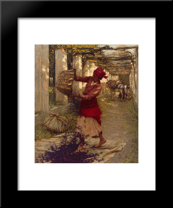 Violets For Perfume 20x24 Black Modern Wood Framed Art Print Poster by La Thangue, Henry Herbert