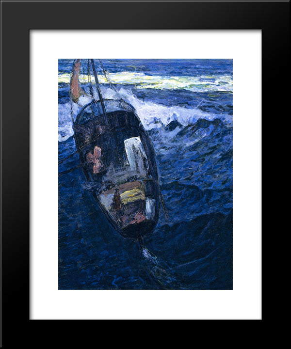 Fishermen At Sea 20x24 Black Modern Wood Framed Art Print Poster by Tanner, Henry Ossawa