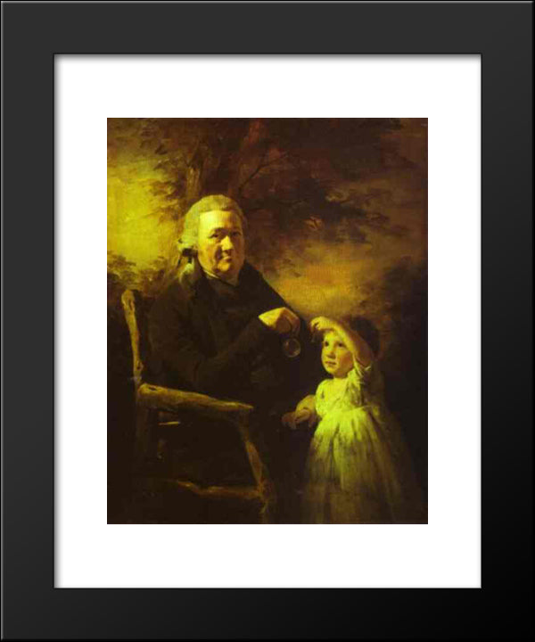 Portrait Of John Tait And His Grandson 20x24 Black Modern Wood Framed Art Print Poster by Raeburn, Henry