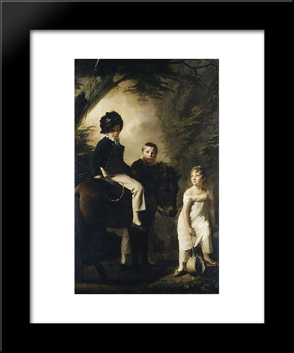 The Drummond Children 20x24 Black Modern Wood Framed Art Print Poster by Raeburn, Henry