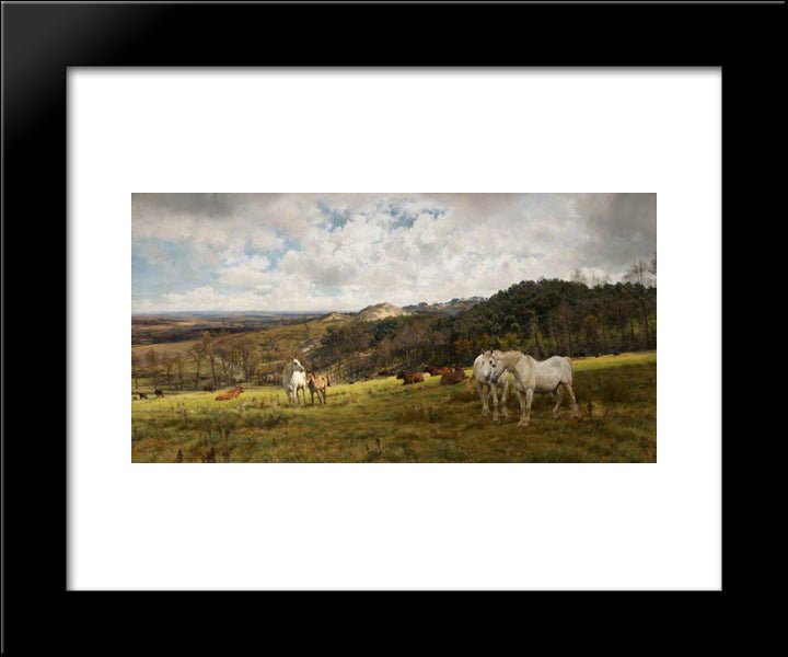 A Gleamy Day In Picardy 20x24 Black Modern Wood Framed Art Print Poster by Davis, Henry William Banks