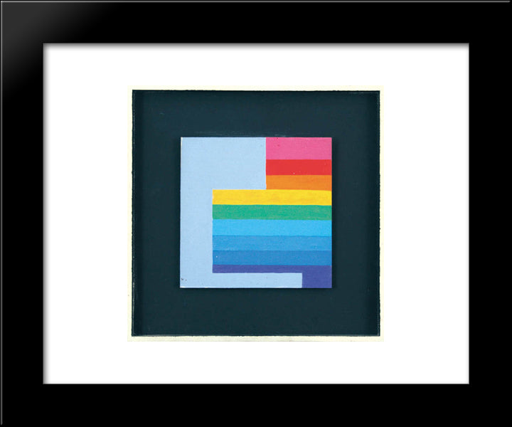 Composition, 1978 20x24 Black Modern Wood Framed Art Print Poster by Stazewski, Henryk