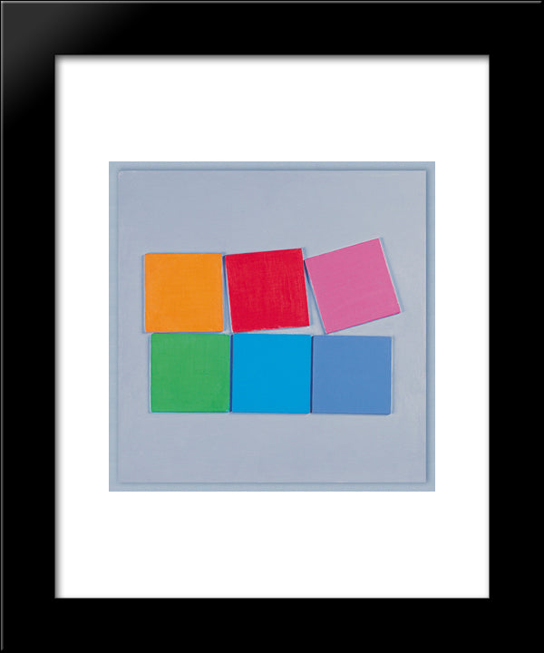 Composition No. 13 20x24 Black Modern Wood Framed Art Print Poster by Stazewski, Henryk