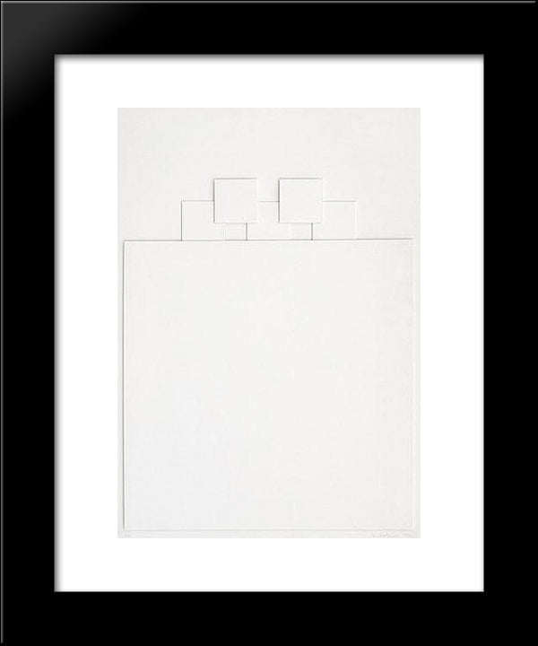 Relief 20x24 Black Modern Wood Framed Art Print Poster by Stazewski, Henryk