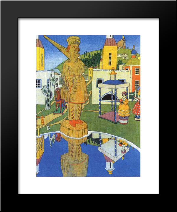 Illustration For The Book Of B. Dix 'Toys' 20x24 Black Modern Wood Framed Art Print Poster by Narbut, Heorhiy
