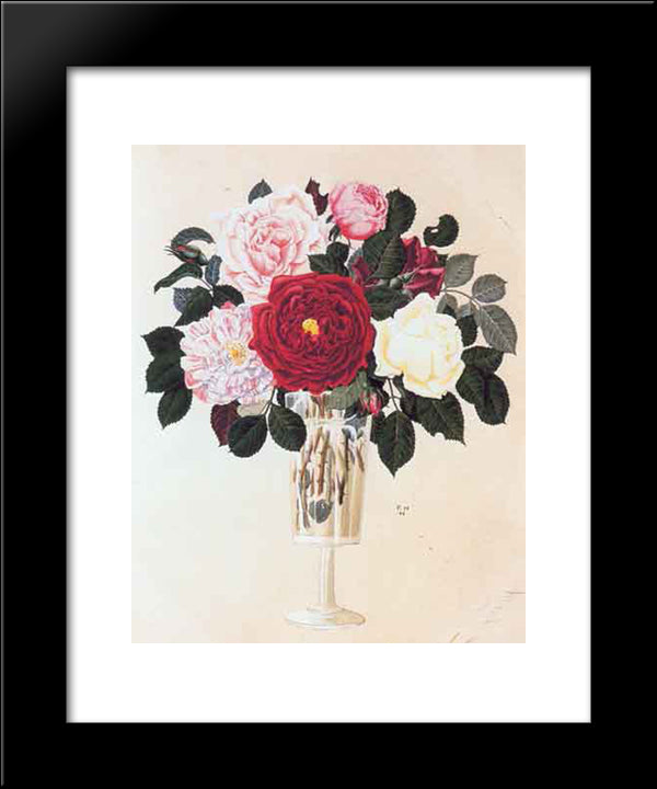 Roses 20x24 Black Modern Wood Framed Art Print Poster by Narbut, Heorhiy