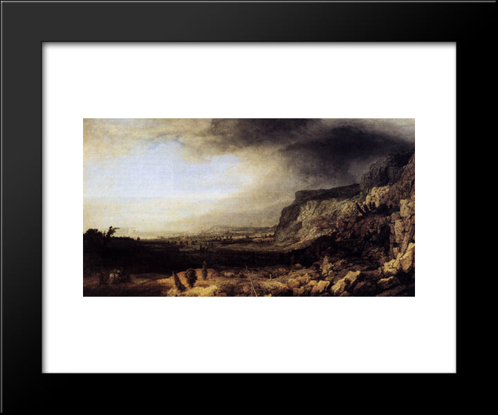 Landscape 20x24 Black Modern Wood Framed Art Print Poster by Seghers, Hercules