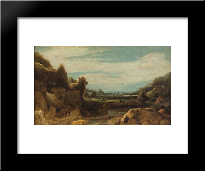 Mountain Valley 20x24 Black Modern Wood Framed Art Print Poster by Seghers, Hercules