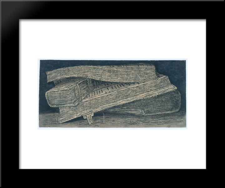 Piles Of Books 20x24 Black Modern Wood Framed Art Print Poster by Seghers, Hercules