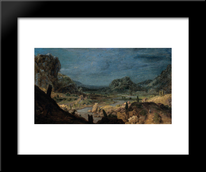 River Valley 20x24 Black Modern Wood Framed Art Print Poster by Seghers, Hercules