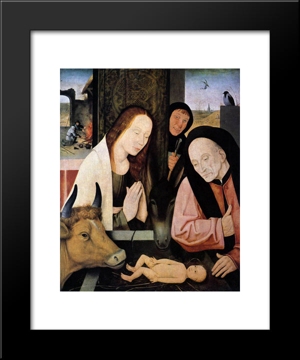 Adoration Of The Child 20x24 Black Modern Wood Framed Art Print Poster by Bosch, Hieronymus