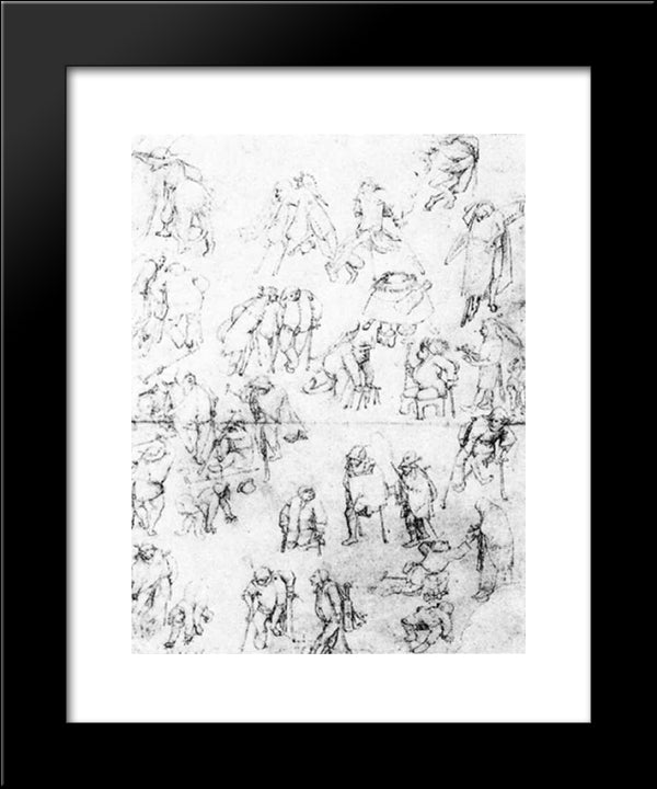Beggars 20x24 Black Modern Wood Framed Art Print Poster by Bosch, Hieronymus