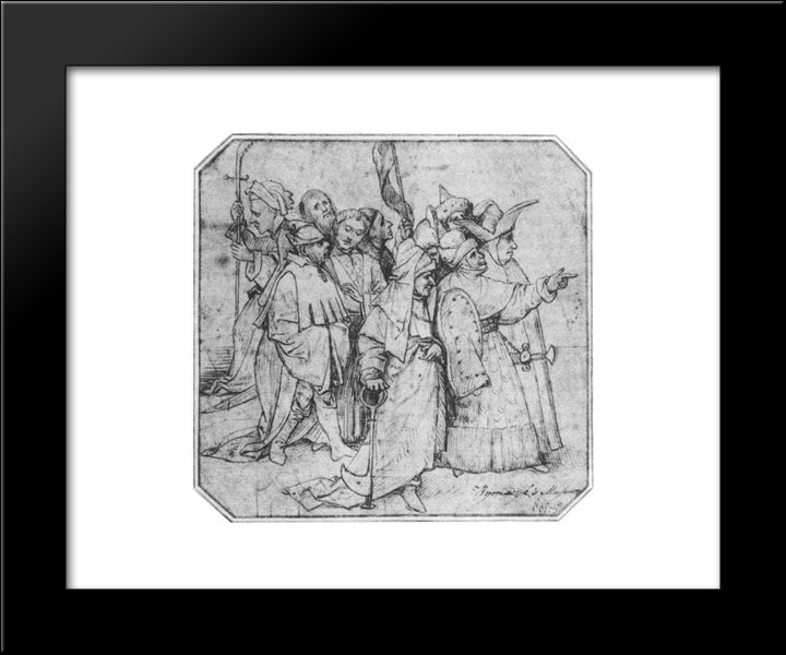 Group Of Male Figures 20x24 Black Modern Wood Framed Art Print Poster by Bosch, Hieronymus