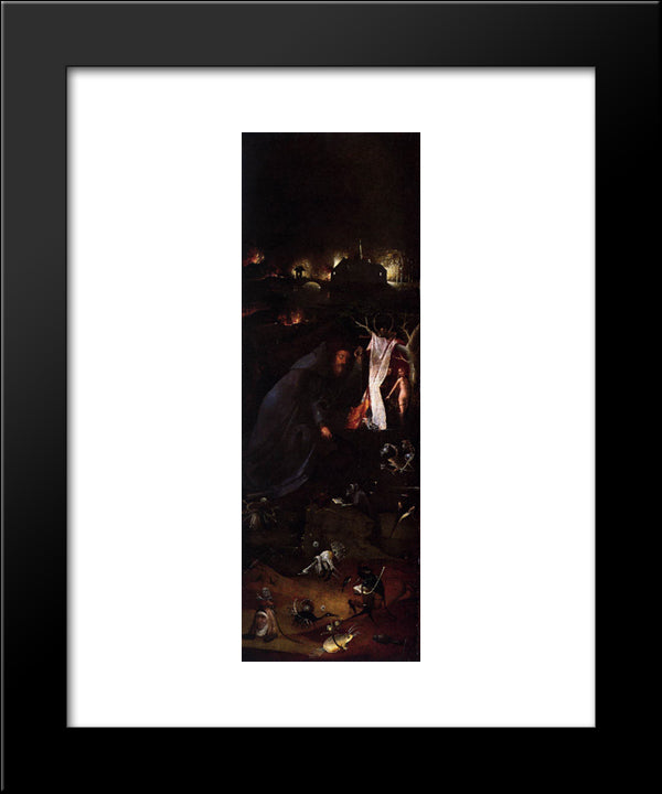 Hermit Saints Triptych (Left Panel) 20x24 Black Modern Wood Framed Art Print Poster by Bosch, Hieronymus