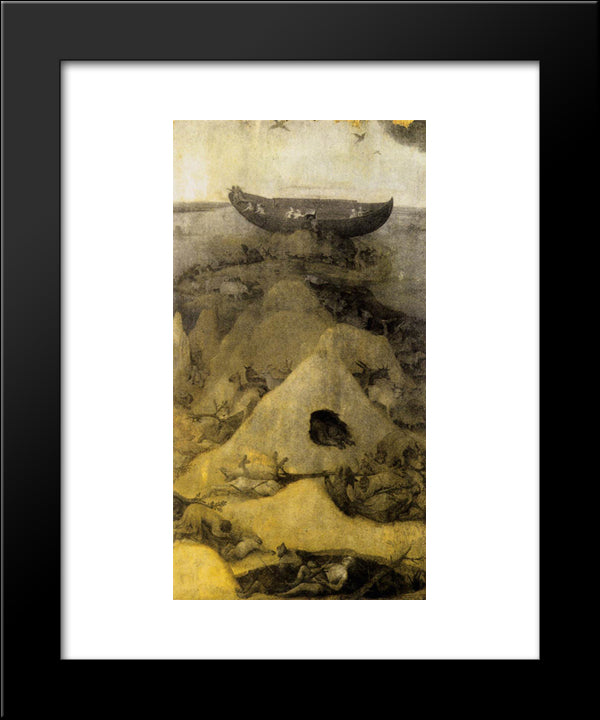 Noah'S Ark On Mount Ararat (Obverse) 20x24 Black Modern Wood Framed Art Print Poster by Bosch, Hieronymus